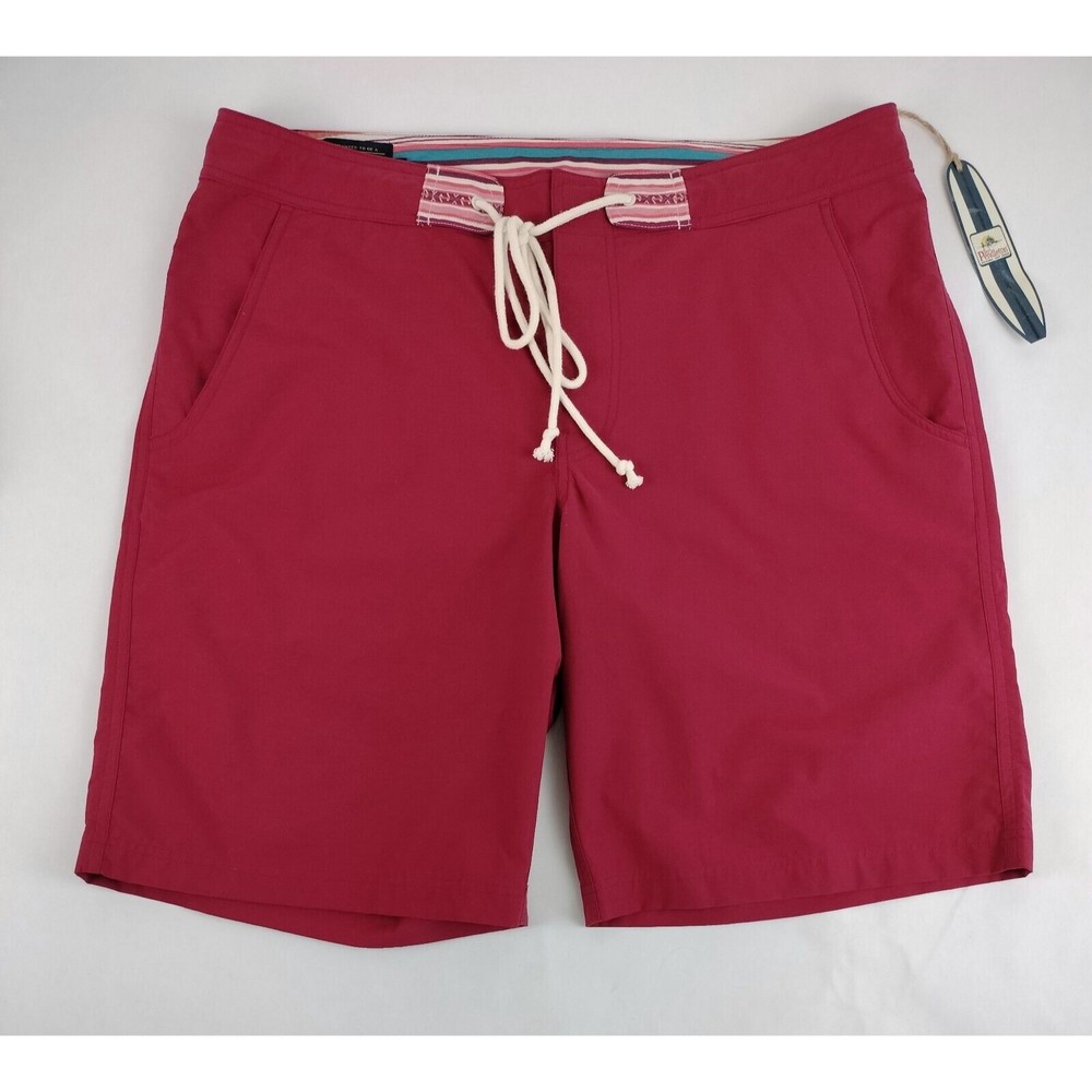 Pendleton Surf Men's Red Drawstring Waist Unlined Board Shorts Casual Size 36